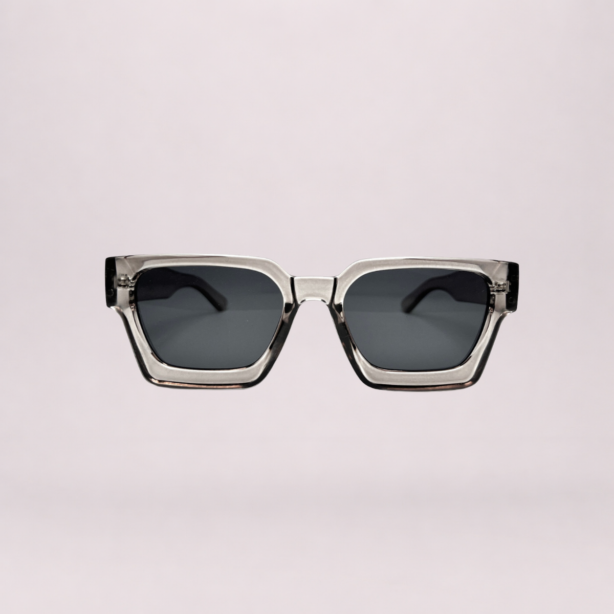 Urban Edge Rectangular Sunglasses - Transparent Grey