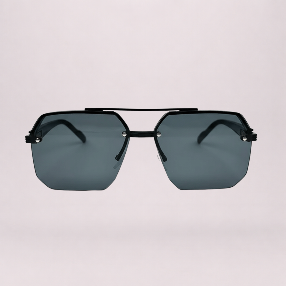 Octagon Rimless Sunglasses - Black