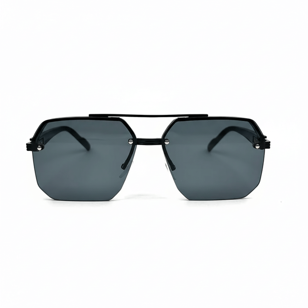 Octagon Rimless Sunglasses - Black