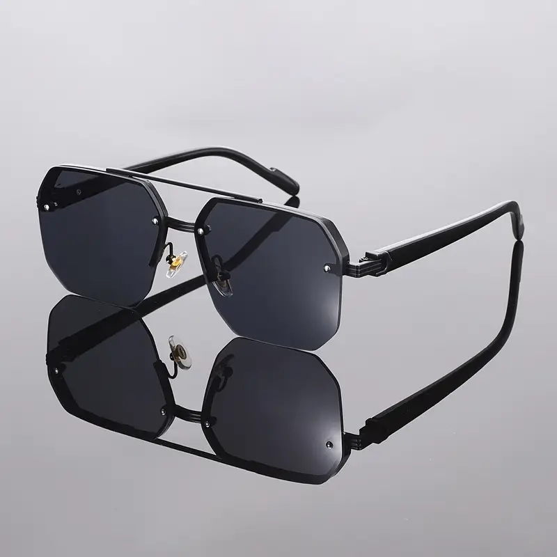 Octagon Rimless Sunglasses - Black